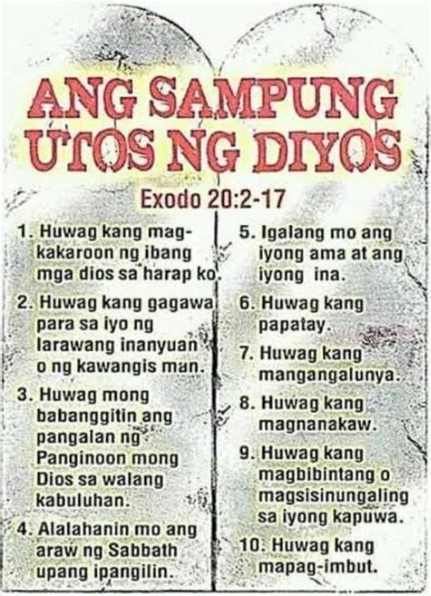 Ano ang 10 utos ng diyos baptist church